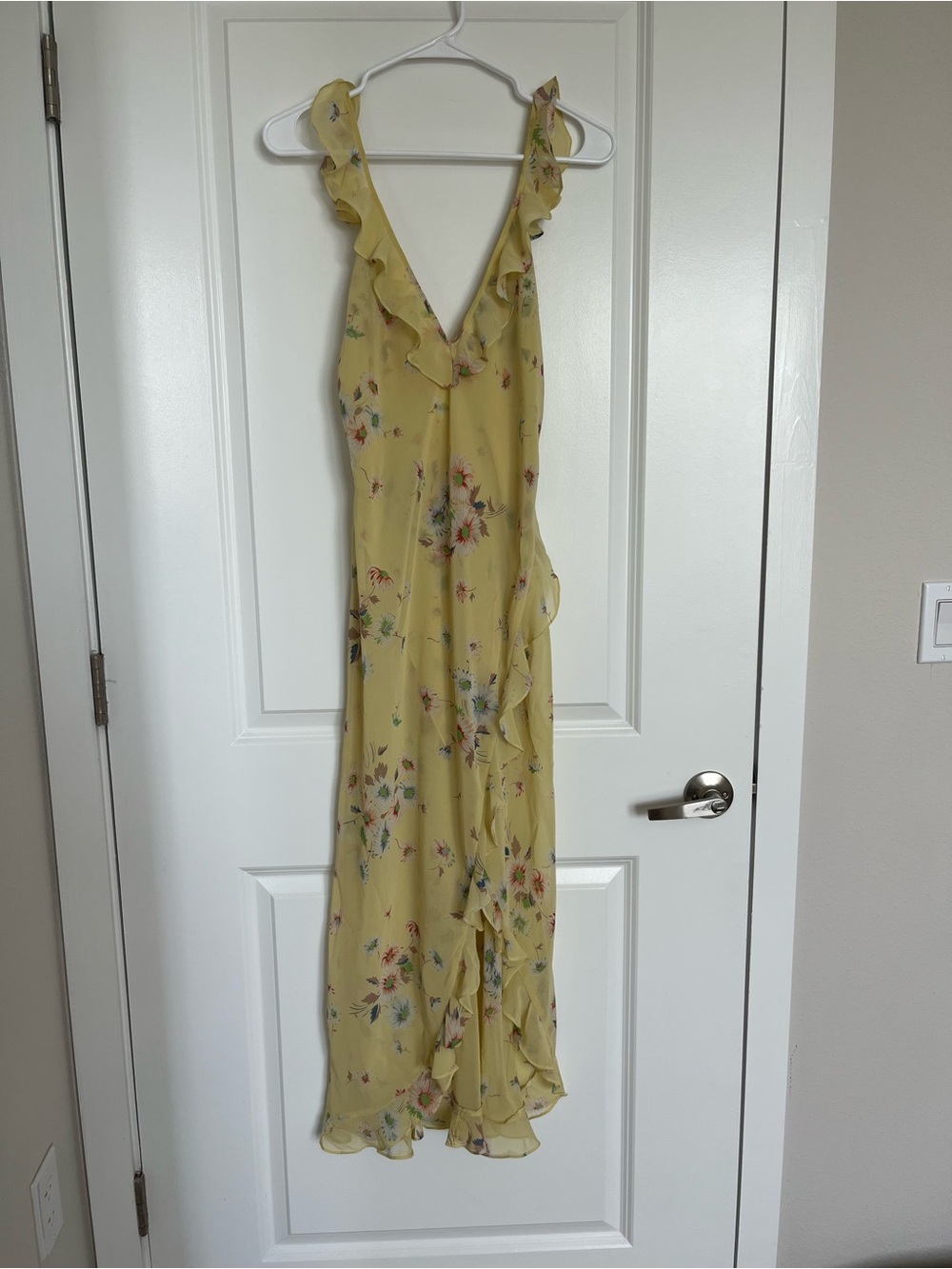 Victoria's Secret Yellow Floral Ruffle Maxi Dress
